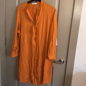 Mustard color button down dress